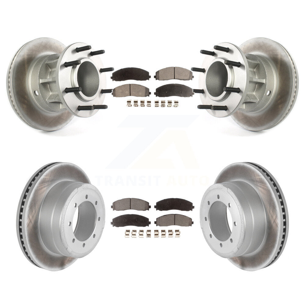 [Avant + Arrière] Kit de disque (revêtu) et plaquette (semi-métallique) de frein pour Ford F-350 Super Duty F-250 avec Dual Wheels KGF-102178