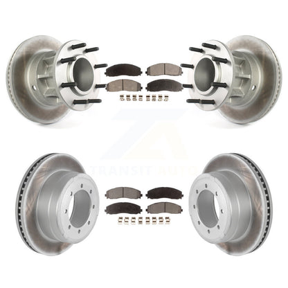 [Avant + Arrière] Kit de disque (revêtu) et plaquette (semi-métallique) de frein pour Ford F-350 Super Duty F-250 avec Dual Wheels KGF-102178