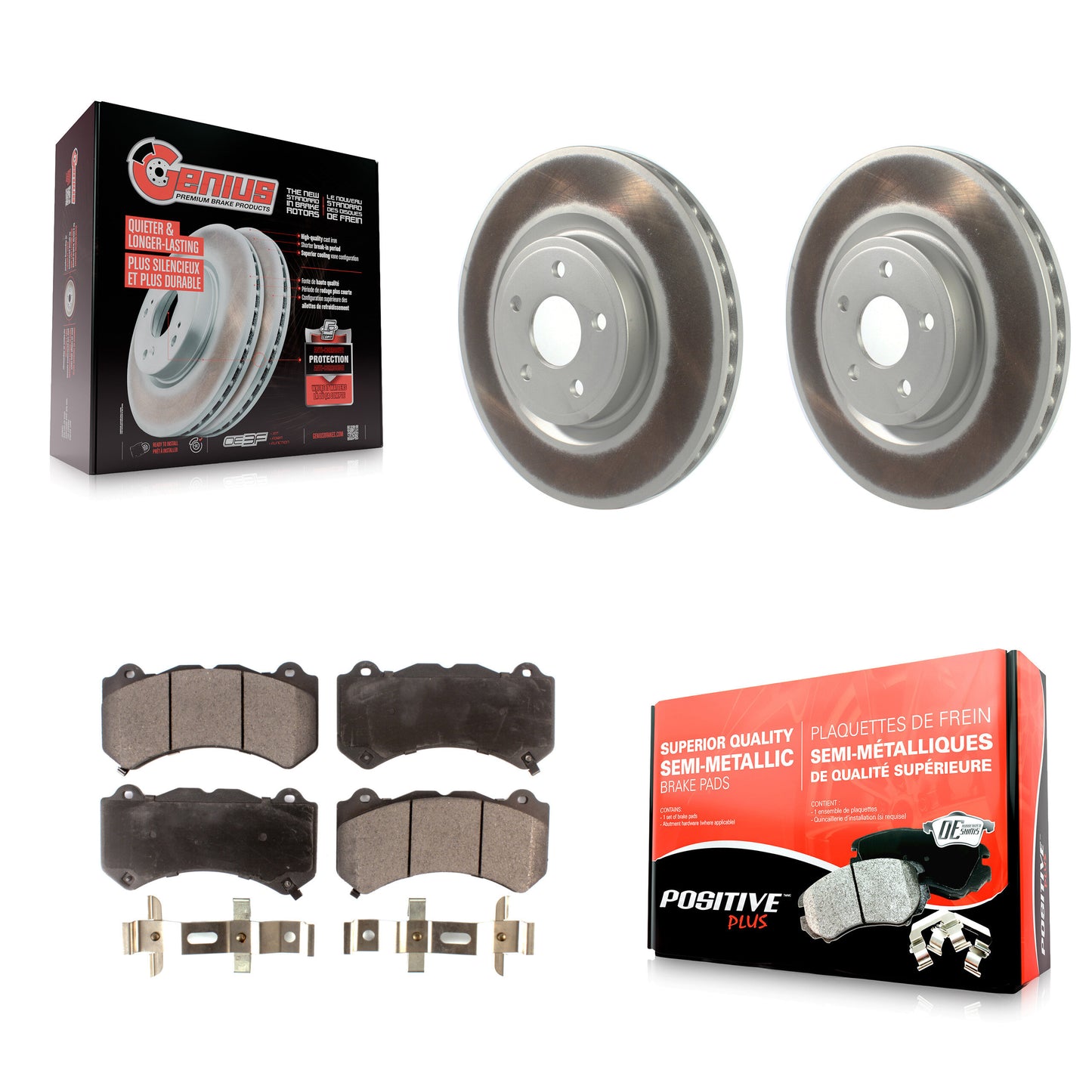 [Avant] Kit de disque (revêtu) et plaquette (semi-métallique) de frein pour Jeep Grand Cherokee Dodge Durango KGF-102180