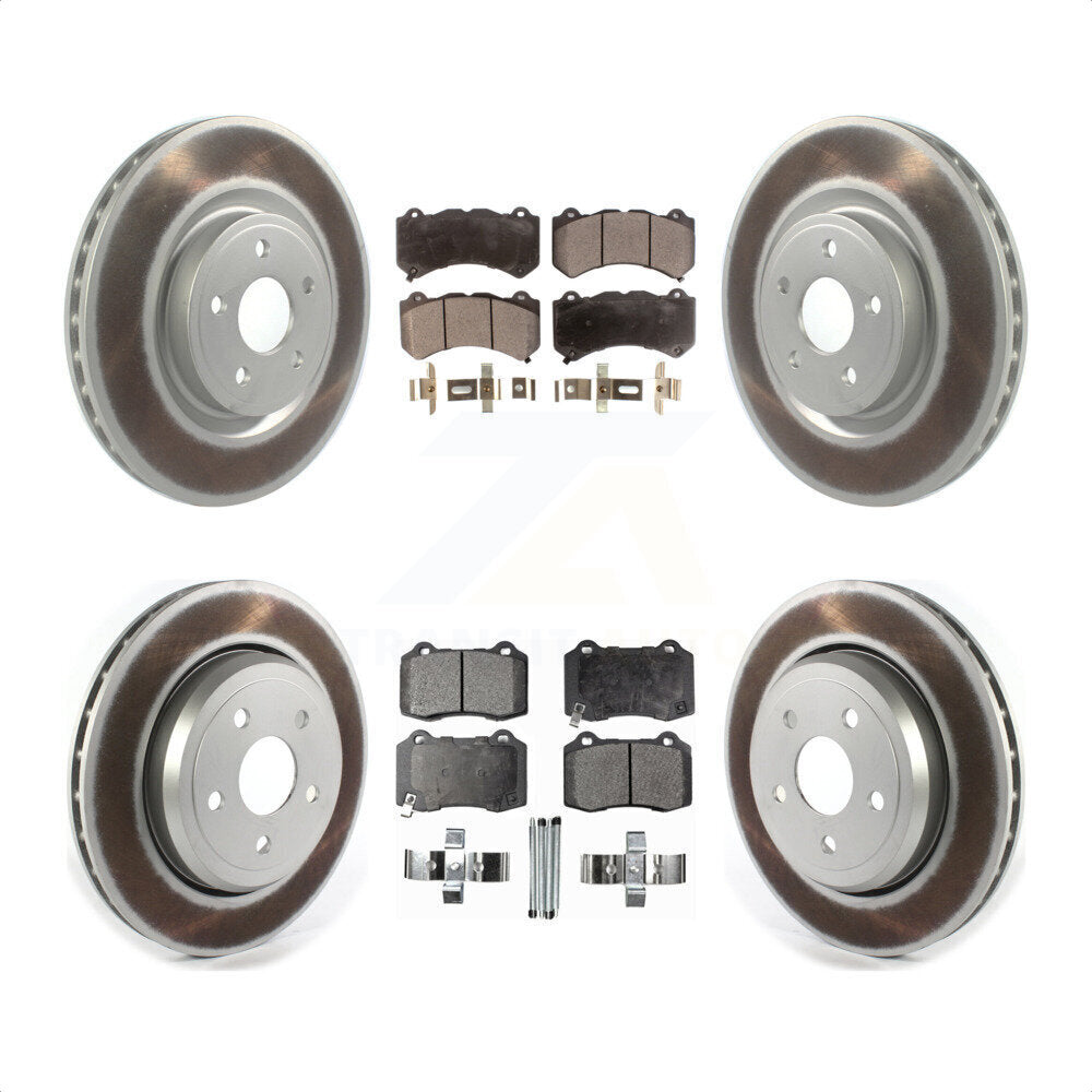 [Avant + Arrière] Kit de disque (revêtu) et plaquette (semi-métallique) de frein pour Jeep Grand Cherokee Dodge Durango KGF-102184 par Transit Auto