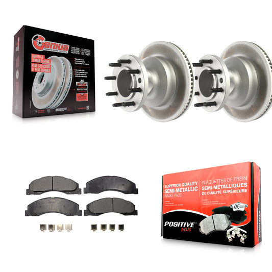 [Avant] Kit de disque (revêtu) et plaquette (semi-métallique) de frein pour Ford E-350 Super Duty E-450 Econoline KGF-102195