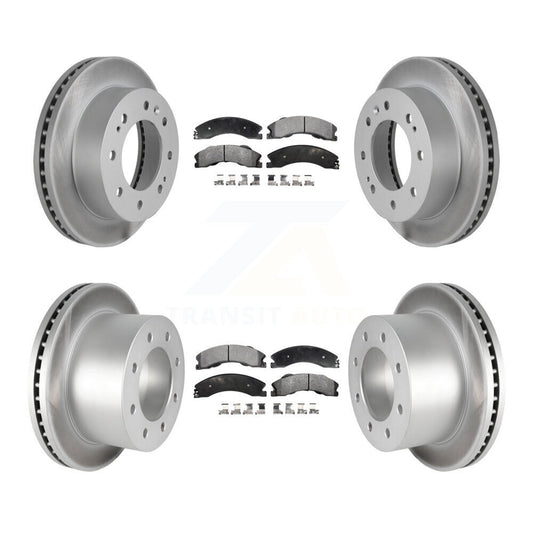 [Avant + Arrière] Kit de disque (revêtu) et plaquette (semi-métallique) de frein pour 2011-2019 Chevrolet Silverado 3500 HD GMC Sierra avec Dual Wheels KGF-102197
