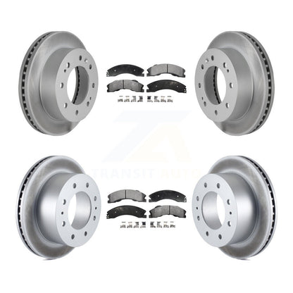 [Avant + Arrière] Kit de disque (revêtu) et plaquette (semi-métallique) de frein pour Chevrolet Silverado 2500 HD GMC Sierra 3500 Suburban KGF-102198