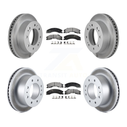 [Avant + Arrière] Kit de disque (revêtu) et plaquette (semi-métallique) de frein pour Chevrolet Silverado 2500 HD GMC Sierra 3500 Suburban KGF-102198