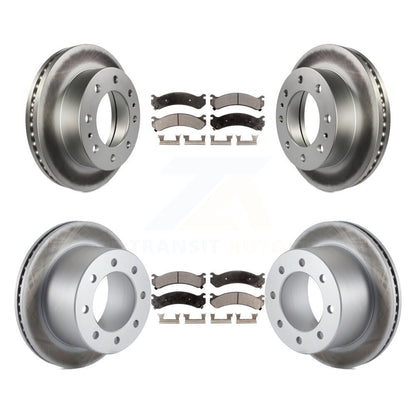[Avant + Arrière] Kit de disque (revêtu) et plaquette (semi-métallique) de frein pour Chevrolet Silverado 3500 HD GMC Sierra Classic KGF-102208