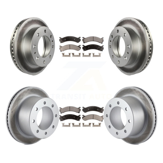 [Avant + Arrière] Kit de disque (revêtu) et plaquette (semi-métallique) de frein pour Chevrolet Silverado 3500 HD GMC Sierra Classic KGF-102208