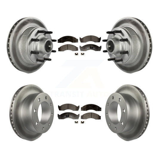 [Avant + Arrière] Kit de disque (revêtu) et plaquette (semi-métallique) de frein pour 2000-2001 Ford E-450 Econoline Super Duty avec Single Wheels KGF-102212