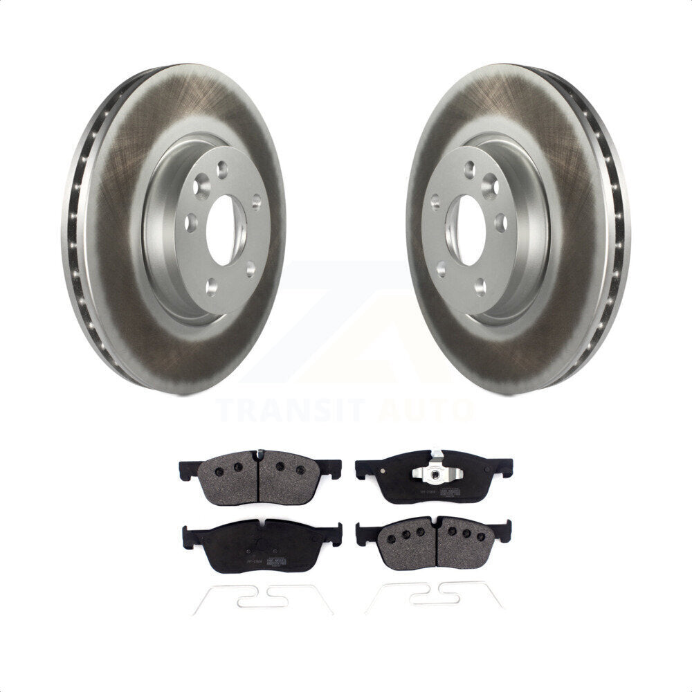 [Avant] Kit de disque (revêtu) et plaquette (semi-métallique) de frein pour 2016-2017 Land Rover Range Evoque avec 300mm Diameter Rotor KGF-102224 par Transit Auto