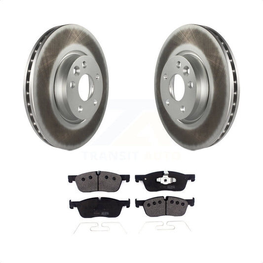 [Avant] Kit de disque (revêtu) et plaquette (semi-métallique) de frein pour 2016-2017 Land Rover Range Evoque avec 300mm Diameter Rotor KGF-102224 par Transit Auto