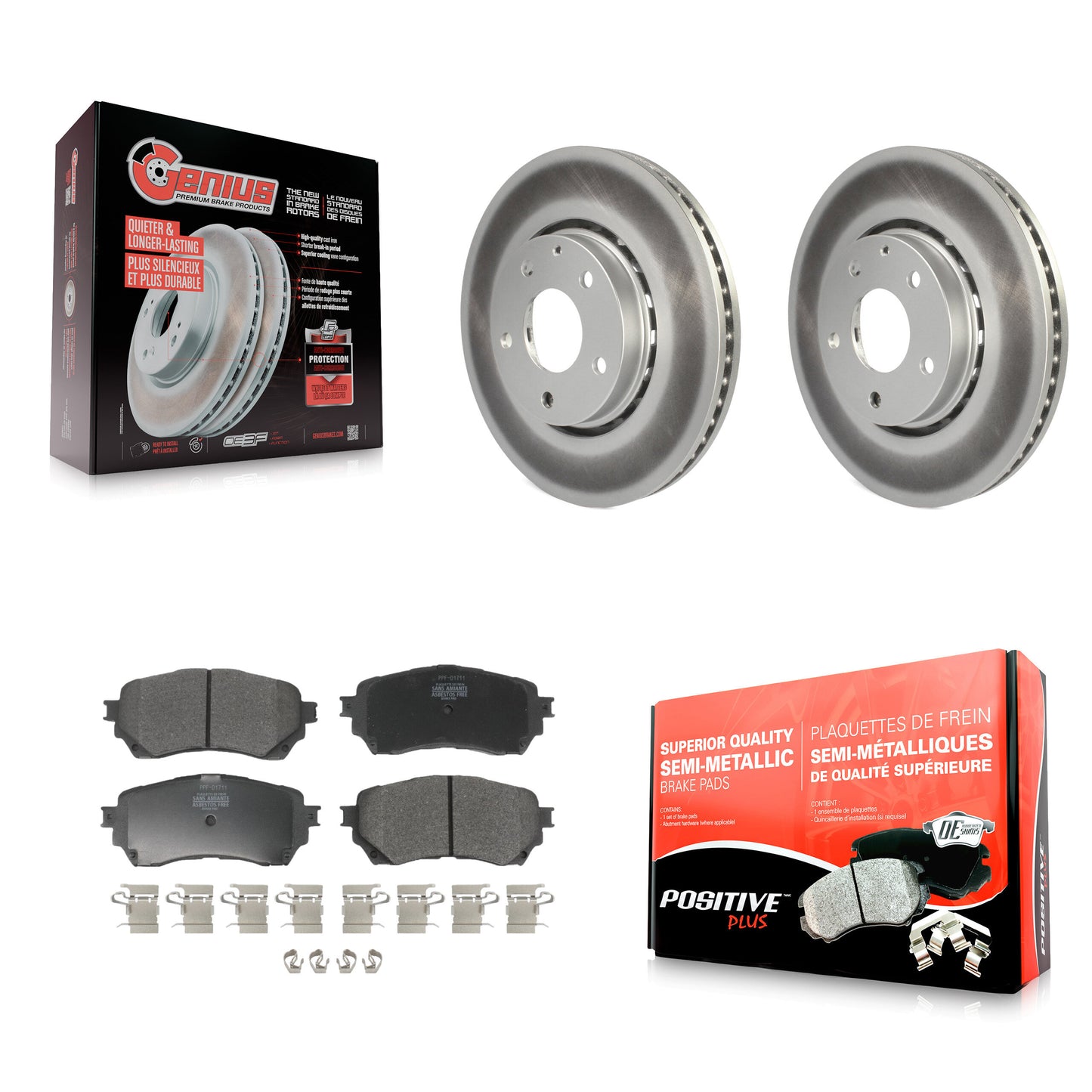 [Avant] Kit de disque (revêtu) et plaquette (semi-métallique) de frein pour 2019-2021 Mazda 6 Naturally Aspirated KGF-102230