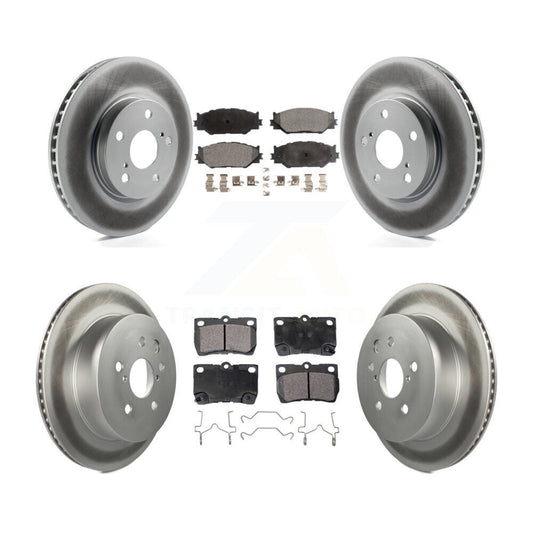 [Avant + Arrière] Kit de disque (revêtu) et plaquette (semi-métallique) de frein pour 2010-2013 Lexus IS250 C Vehicles Built Canadian Market KGF-102236