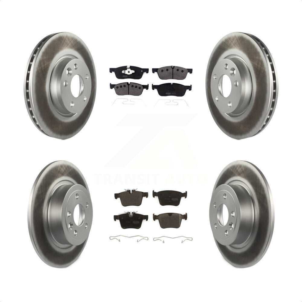 [Avant + Arrière] Kit de disque (revêtu) et plaquette (semi-métallique) de frein pour 2016-2017 Land Rover Range Evoque avec 300mm Diameter Rotor KGF-102238 par Transit Auto