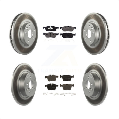 [Avant + Arrière] Kit de disque (revêtu) et plaquette (semi-métallique) de frein pour 2016-2017 Land Rover Range Evoque avec 300mm Diameter Rotor KGF-102238 par Transit Auto