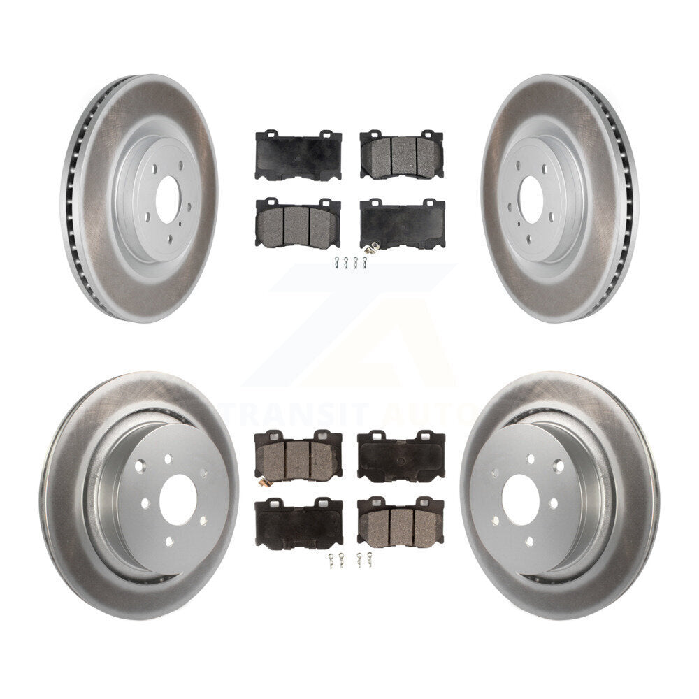 [Avant + Arrière] Kit de disque (revêtu) et plaquette (semi-métallique) de frein pour INFINITI Q50 M37 Q60 Q70 Q70L QX70 M56 FX50 KGF-102244