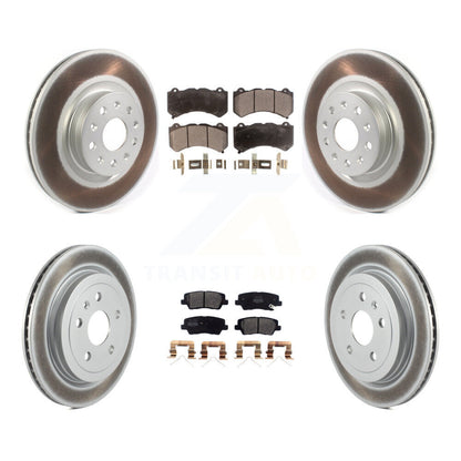 [Avant + Arrière] Kit de disque (revêtu) et plaquette (semi-métallique) de frein pour 2016 Cadillac CTS Vsport Premium avec RWD sans Performance Lining KGF-102252