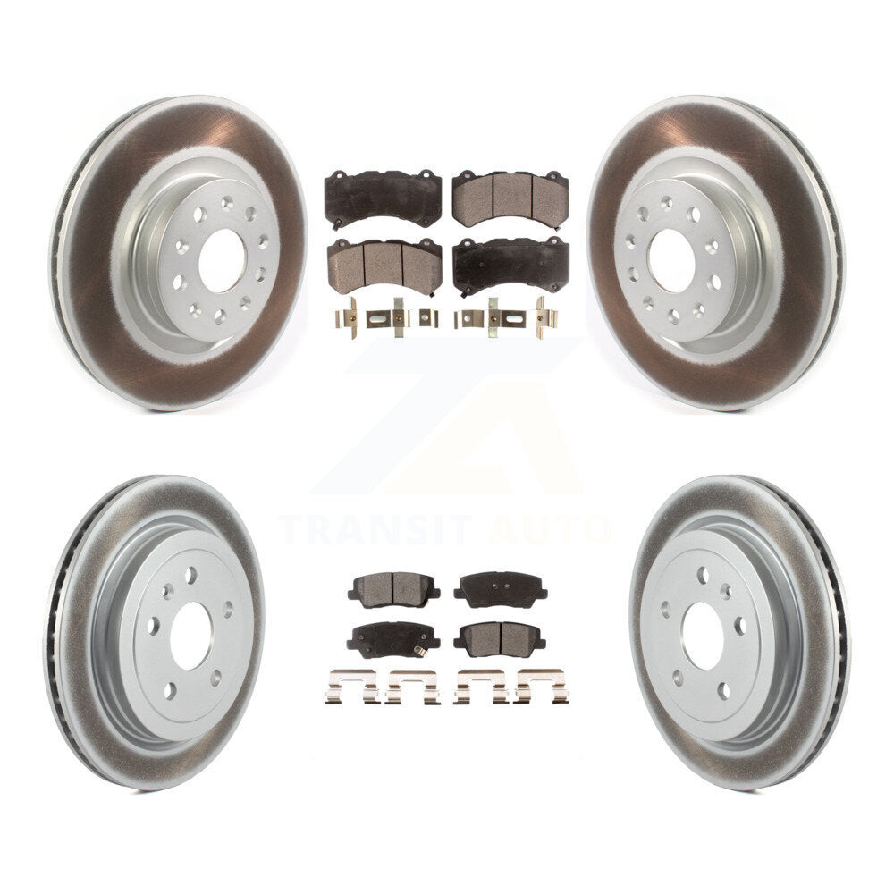 [Avant + Arrière] Kit de disque (revêtu) et plaquette (semi-métallique) de frein pour 2016 Cadillac CTS Vsport Premium avec RWD avec Performance Lining KGF-102253