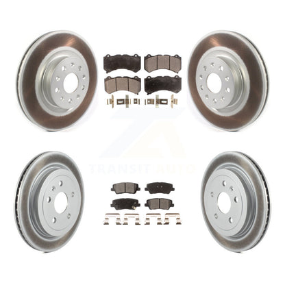 [Avant + Arrière] Kit de disque (revêtu) et plaquette (semi-métallique) de frein pour 2016 Cadillac CTS Vsport Premium avec RWD avec Performance Lining KGF-102253