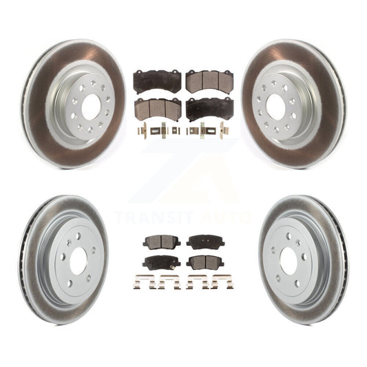 [Avant + Arrière] Kit de disque (revêtu) et plaquette (semi-métallique) de frein pour 2016 Cadillac CTS Vsport Premium avec RWD avec Performance Lining KGF-102253