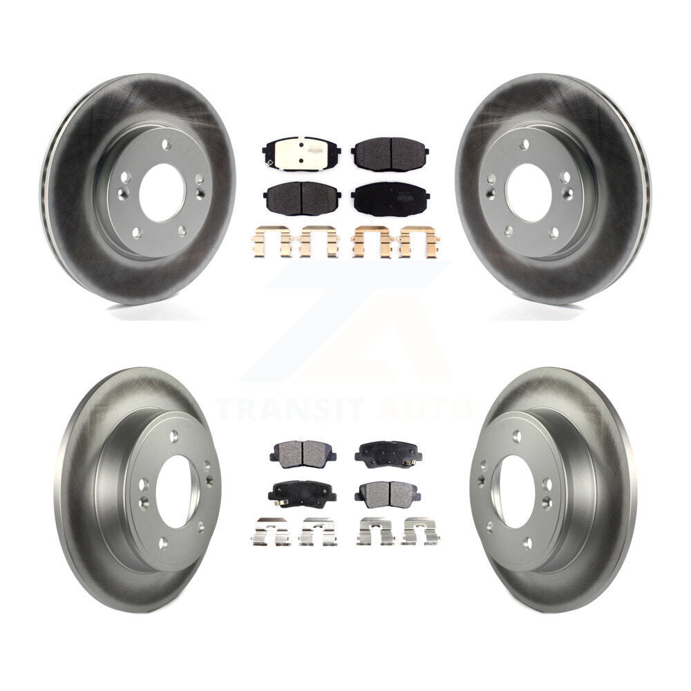 [Avant + Arrière] Kit de disque (revêtu) et plaquette (semi-métallique) de frein pour 2014-2016 Kia Soul KGF-102257