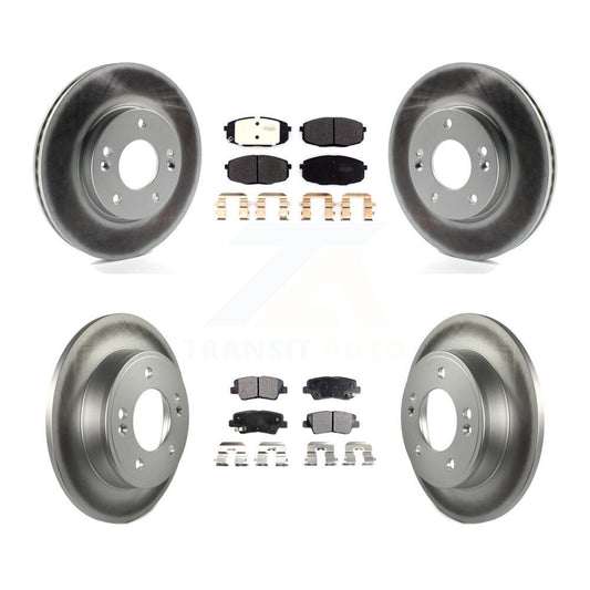 [Avant + Arrière] Kit de disque (revêtu) et plaquette (semi-métallique) de frein pour 2014-2016 Kia Soul KGF-102257