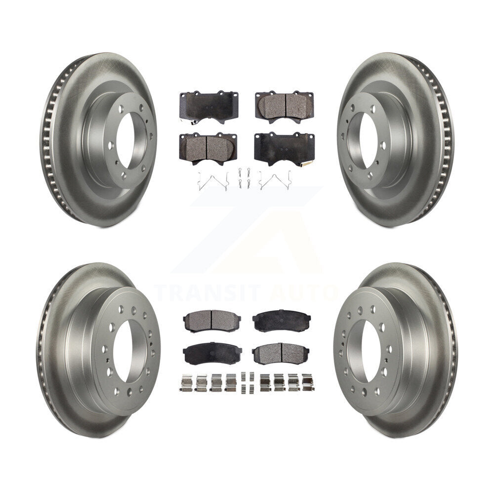 [Avant + Arrière] Kit de disque (revêtu) et plaquette (semi-métallique) de frein pour Toyota 4Runner Lexus GX460 KGF-102264