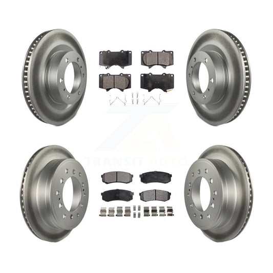[Avant + Arrière] Kit de disque (revêtu) et plaquette (semi-métallique) de frein pour Toyota 4Runner Lexus GX460 KGF-102264