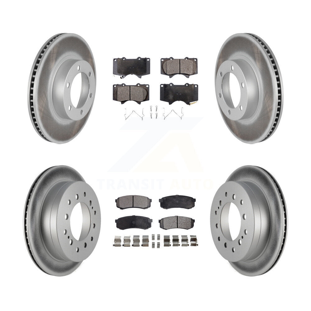 [Avant + Arrière] Kit de disque (revêtu) et plaquette (semi-métallique) de frein pour Toyota 4Runner Lexus GX470 KGF-102267