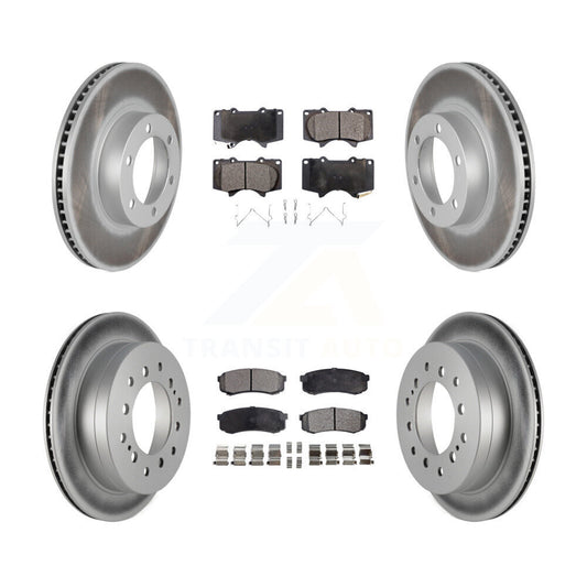 [Avant + Arrière] Kit de disque (revêtu) et plaquette (semi-métallique) de frein pour Toyota 4Runner Lexus GX470 KGF-102267
