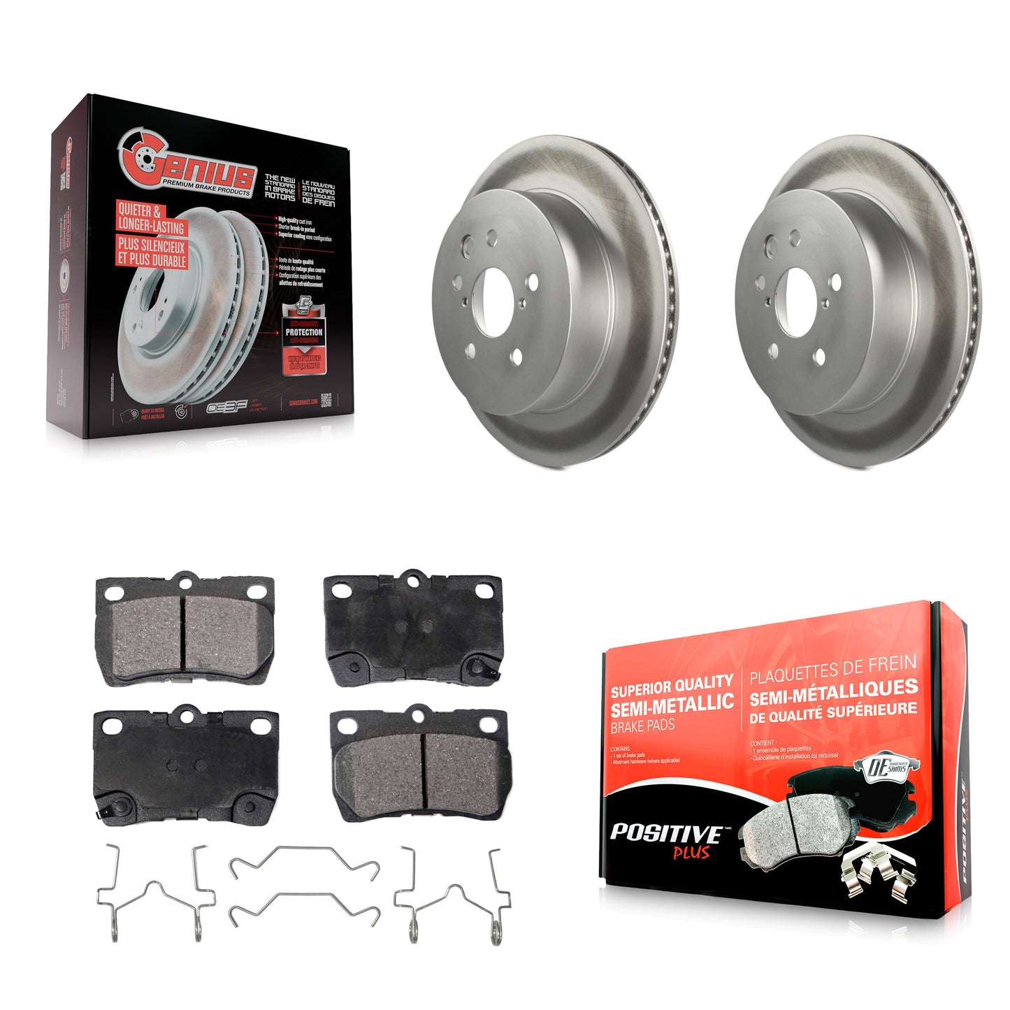 [Arrière] Kit de disque (revêtu) et plaquette (semi-métallique) de frein pour Lexus IS250 GS350 IS350 GS300 GS430 GS450h GS460 KGF-102279