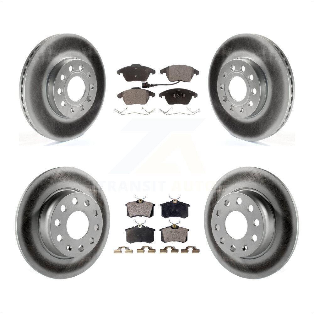 [Avant + Arrière] Kit de disque (revêtu) et plaquette (semi-métallique) de frein pour 14 Volkswagen Beetle Base Sportline Highline Comfortline TDI avec 272mm Diameter KGF-102282 par Transit Auto