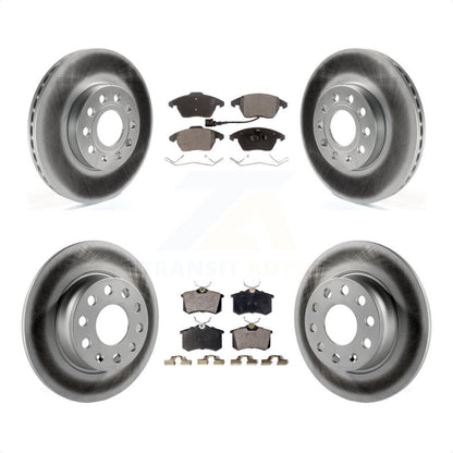 [Avant + Arrière] Kit de disque (revêtu) et plaquette (semi-métallique) de frein pour 14 Volkswagen Beetle Base Sportline Highline Comfortline TDI avec 272mm Diameter KGF-102282 par Transit Auto