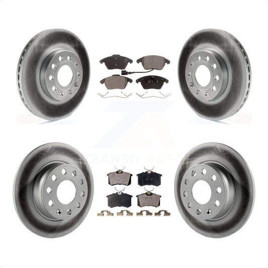 [Avant + Arrière] Kit de disque (revêtu) et plaquette (semi-métallique) de frein pour 14 Volkswagen Beetle Base Sportline Highline Comfortline TDI avec 272mm Diameter KGF-102282 par Transit Auto