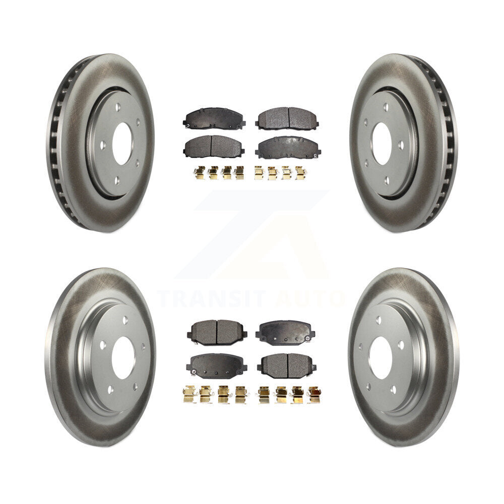 [Avant + Arrière] Kit de disque (revêtu) et plaquette (semi-métallique) de frein pour 2017-2018 Dodge Grand Caravan avec Single Piston Caliper KGF-102284