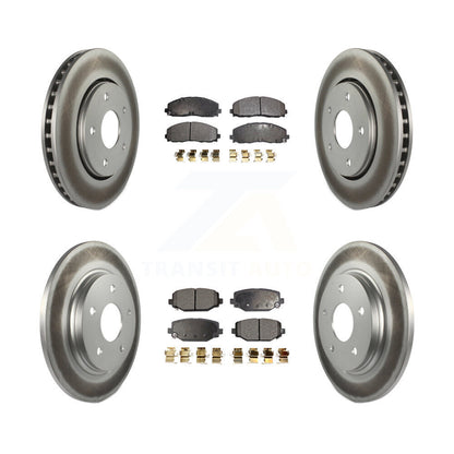 [Avant + Arrière] Kit de disque (revêtu) et plaquette (semi-métallique) de frein pour 2017-2018 Dodge Grand Caravan avec Single Piston Caliper KGF-102284