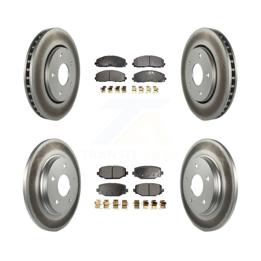 [Avant + Arrière] Kit de disque (revêtu) et plaquette (semi-métallique) de frein pour 2017-2018 Dodge Grand Caravan avec Single Piston Caliper KGF-102284