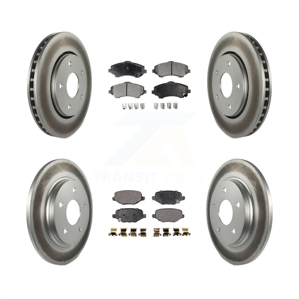 [Avant + Arrière] Kit de disque (revêtu) et plaquette (semi-métallique) de frein pour Dodge Grand Caravan Chrysler Town & Country Journey Ram C/V Volkswagen Routan KGF-102285 par Transit Auto