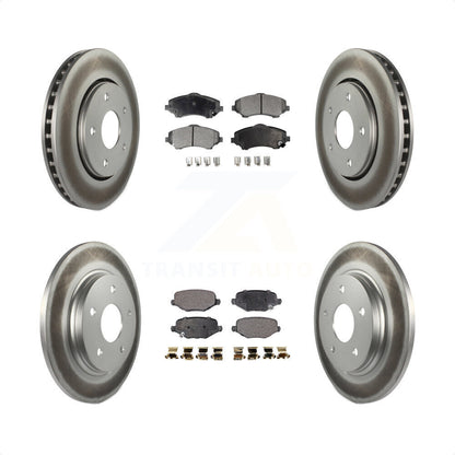 [Avant + Arrière] Kit de disque (revêtu) et plaquette (semi-métallique) de frein pour Dodge Grand Caravan Chrysler Town & Country Journey Ram C/V Volkswagen Routan KGF-102285 par Transit Auto