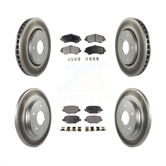 [Avant + Arrière] Kit de disque (revêtu) et plaquette (semi-métallique) de frein pour Dodge Grand Caravan Chrysler Town & Country Journey Ram C/V Volkswagen Routan KGF-102285 par Transit Auto