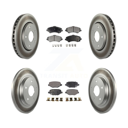 [Avant + Arrière] Kit de disque (revêtu) et plaquette (semi-métallique) de frein pour Dodge Grand Caravan Chrysler Town & Country Journey Ram C/V Volkswagen Routan KGF-102285