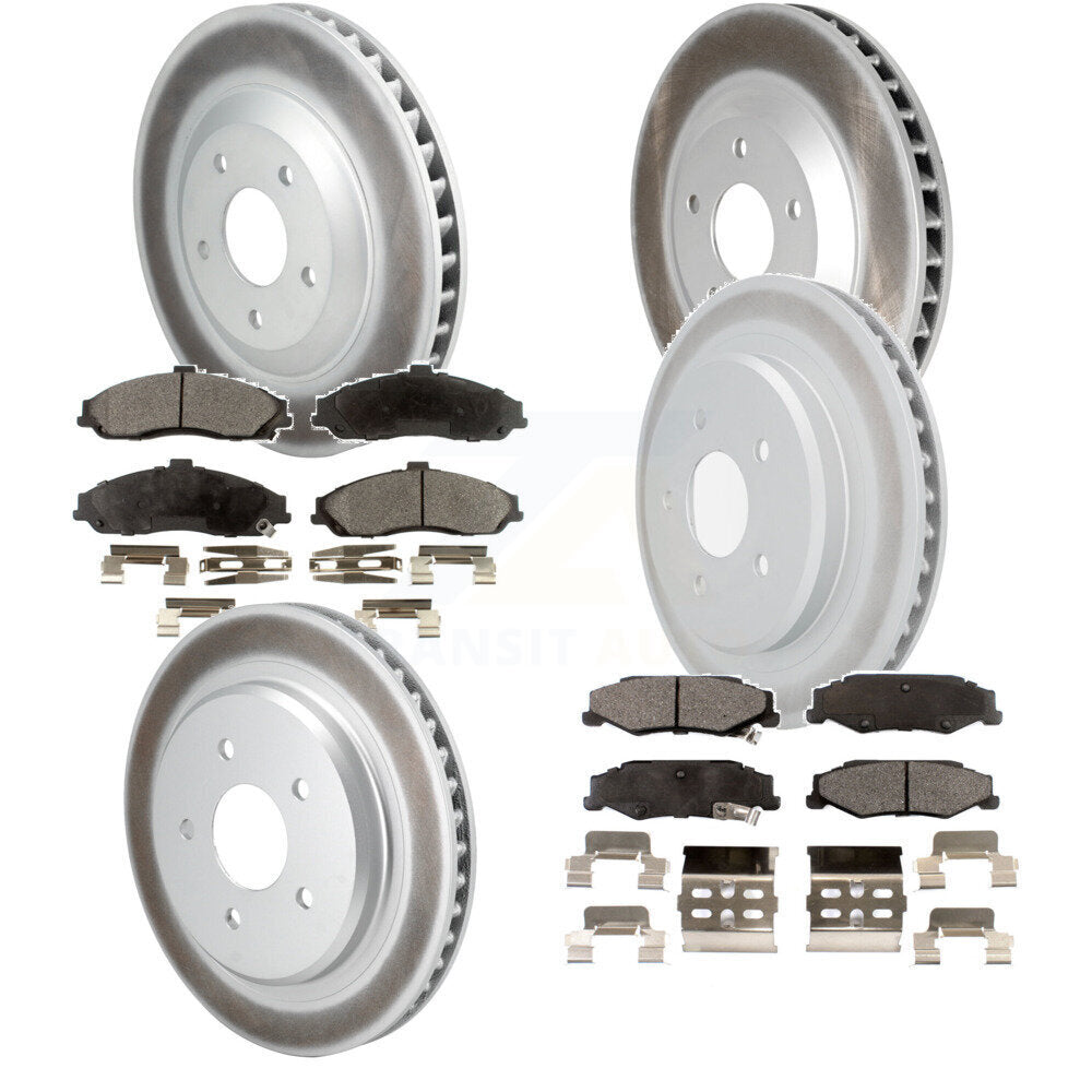 [Avant + Arrière] Kit de disque (revêtu) et plaquette (semi-métallique) de frein pour 1997-2004 Chevrolet Corvette KGF-102286