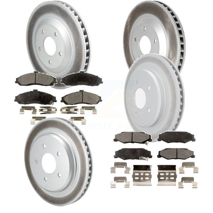 [Avant + Arrière] Kit de disque (revêtu) et plaquette (semi-métallique) de frein pour 1997-2004 Chevrolet Corvette KGF-102286