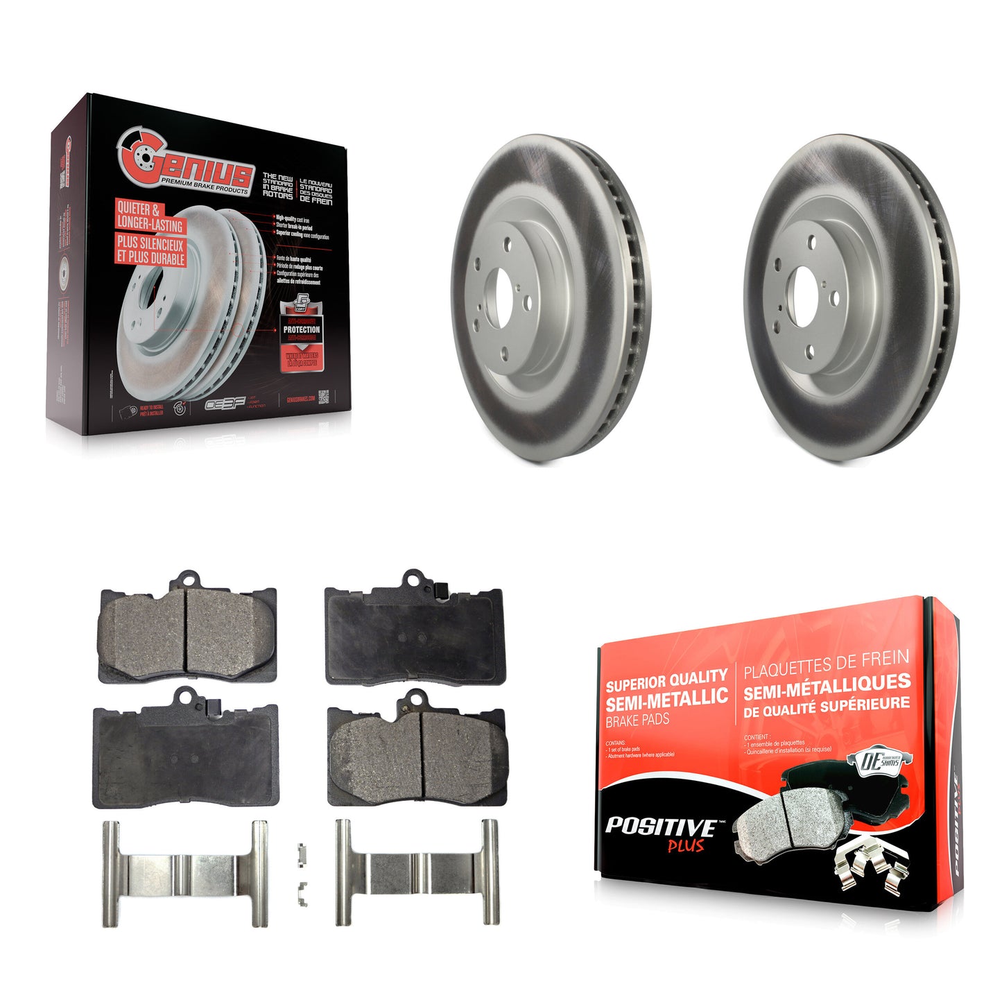 [Avant] Kit de disque (revêtu) et plaquette (semi-métallique) de frein pour Lexus GS350 IS300 IS350 RC350 IS200t RC300 RC200t GS300 GS450h GS200t GS460 KGF-102288