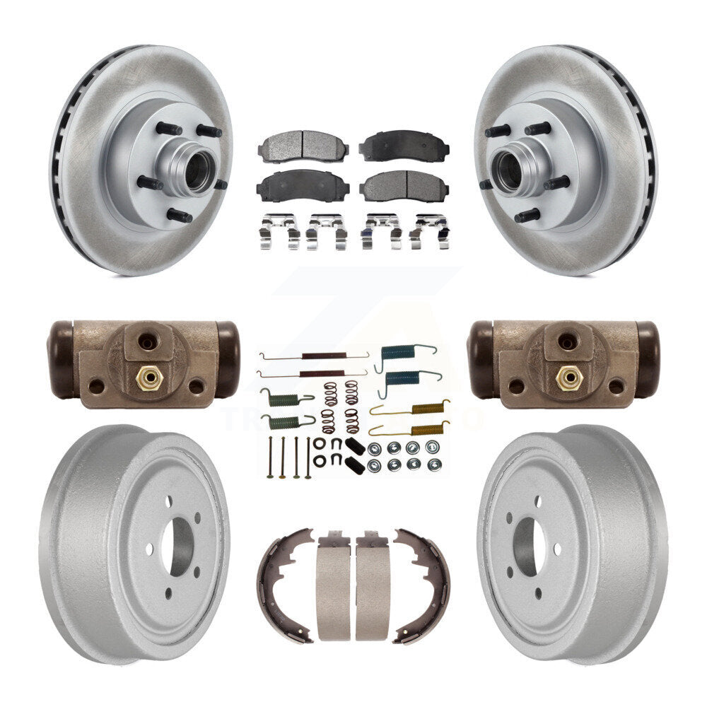 [Avant + Arrière] Kit de disque (revêtu) et plaquette (semi-métallique) de frein pour 2006-2009 Ford Ranger RWD avec 10" Diameter KGF-102299