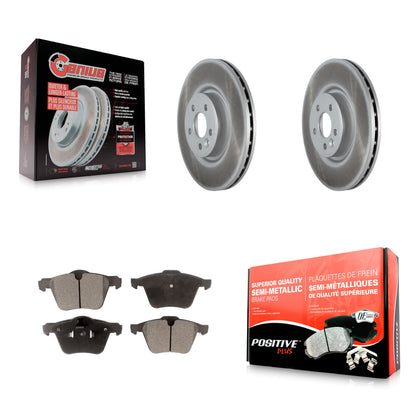 [Avant] Kit de disque (revêtu) et plaquette (semi-métallique) de frein pour Volvo S60 XC70 S80 V60 V70 avec 336mm Diameter Rotor KGF-102304