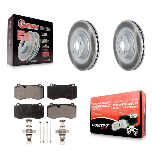 [Avant] Kit de disque (revêtu) et plaquette (semi-métallique) de frein pour Mercedes-Benz S550 SL550 CL550 S600 S400 S350 CL600 S450 KGF-102305