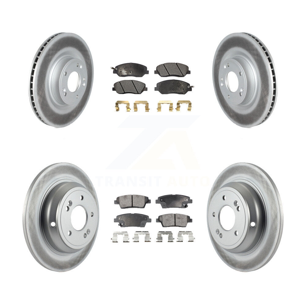 [Avant + Arrière] Kit de disque (revêtu) et plaquette (semi-métallique) de frein pour Hyundai Genesis 3.8L KGF-102314