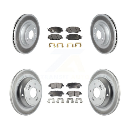 [Avant + Arrière] Kit de disque (revêtu) et plaquette (semi-métallique) de frein pour Hyundai Genesis 3.8L KGF-102314