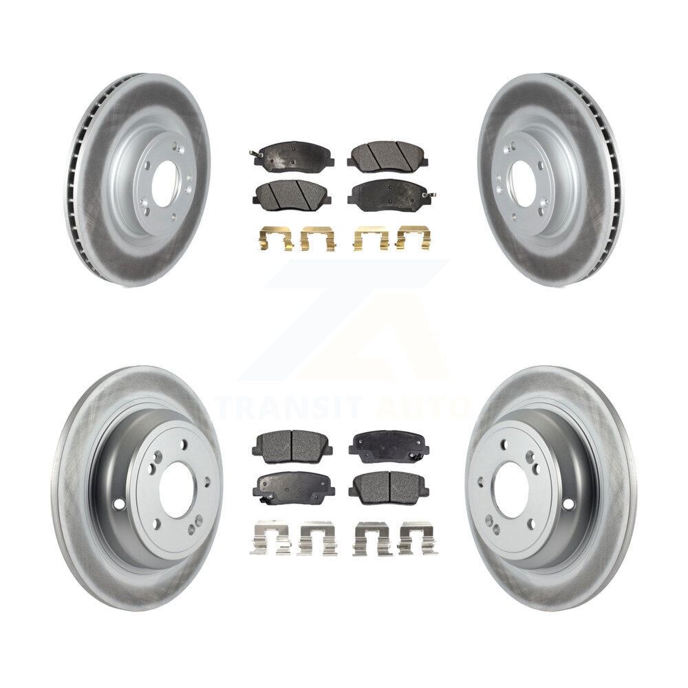 [Avant + Arrière] Kit de disque (revêtu) et plaquette (semi-métallique) de frein pour Hyundai Genesis 3.8L KGF-102315