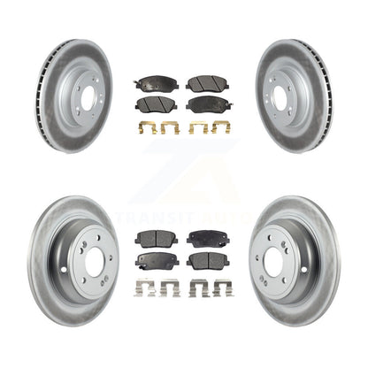 [Avant + Arrière] Kit de disque (revêtu) et plaquette (semi-métallique) de frein pour Hyundai Genesis 3.8L KGF-102315