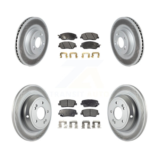 [Avant + Arrière] Kit de disque (revêtu) et plaquette (semi-métallique) de frein pour Hyundai Genesis 3.8L KGF-102315